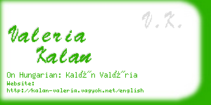 valeria kalan business card